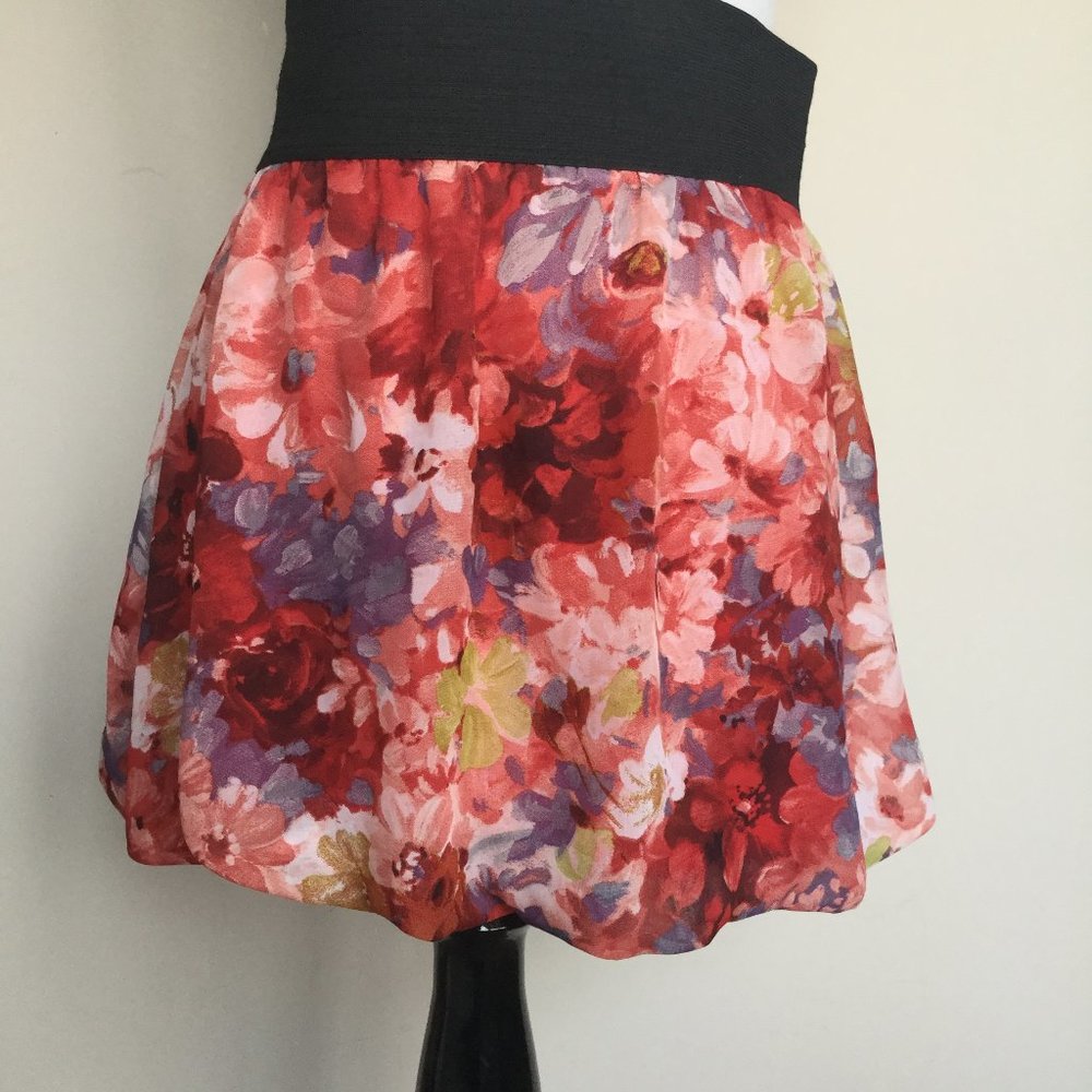 Watercolor floral bubble skirt